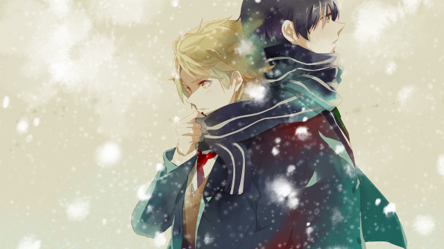Couple snow falling together winter free wallpaper - medium preview image