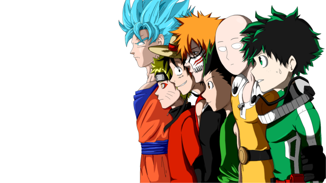Anime characters group white background #2 free wallpaper - medium preview image
