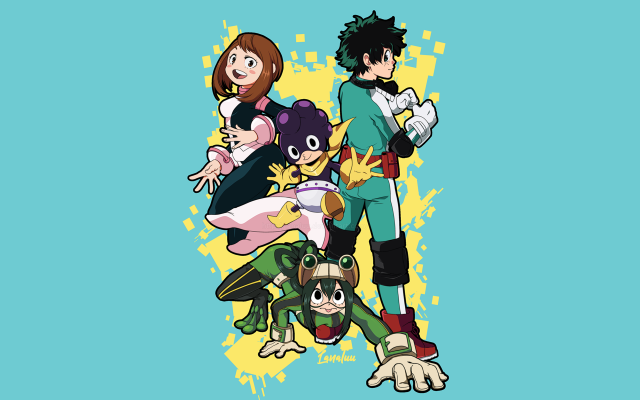 Cartoon man woman dog cat free wallpaper - medium preview image
