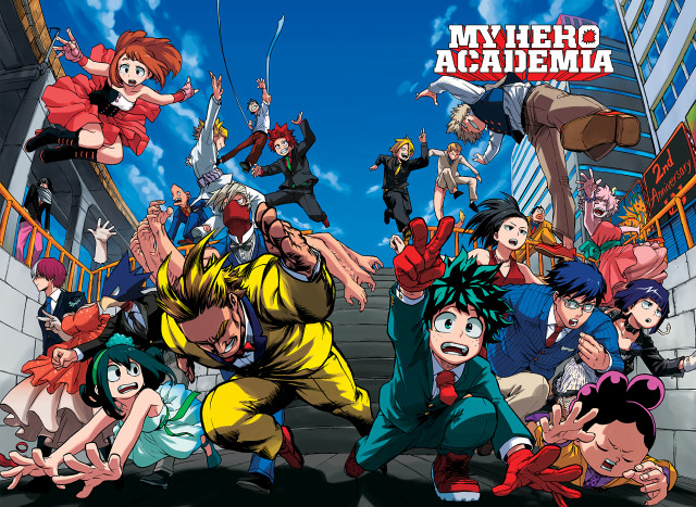 Anime characters group photo building #2 free wallpaper - medium preview image