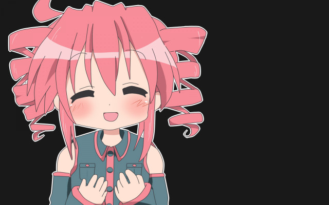 Pink hair blue shirt pink free wallpaper - medium preview image