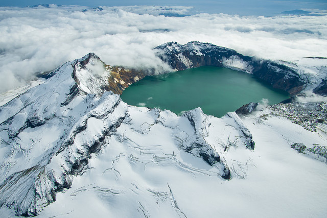 Mountain lake snow clouds blue #3 free wallpaper - medium preview image