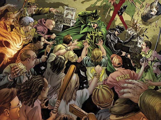 Crowd giant painting comic art free wallpaper - medium preview image