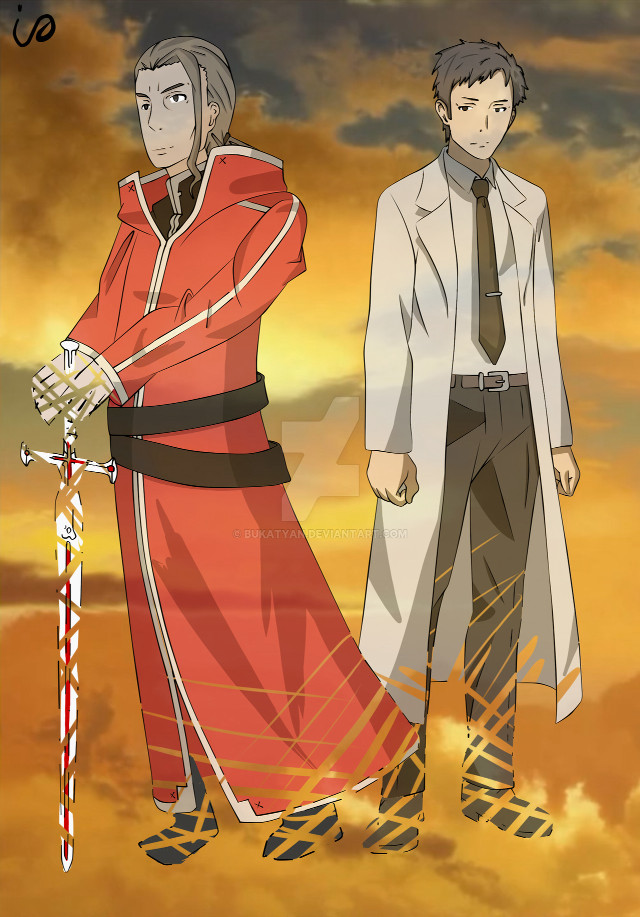 Anime characters sunset sky clouds free wallpaper - medium preview image