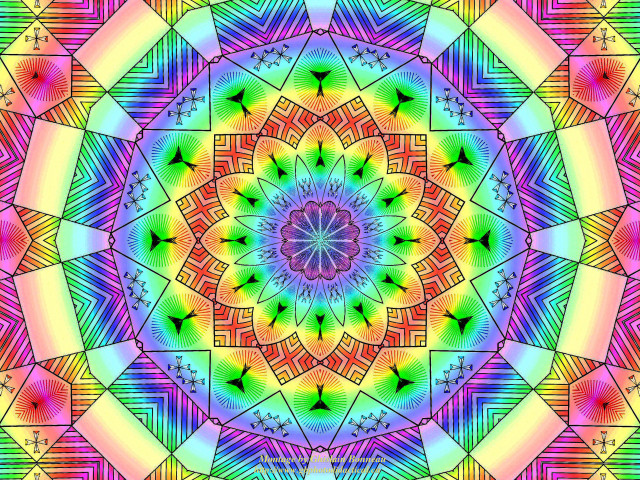 Psychedelic flower colorful circular star free wallpaper - medium preview image
