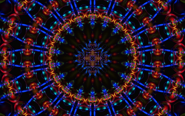 Colorful kaleiki black background blue free wallpaper - medium preview image