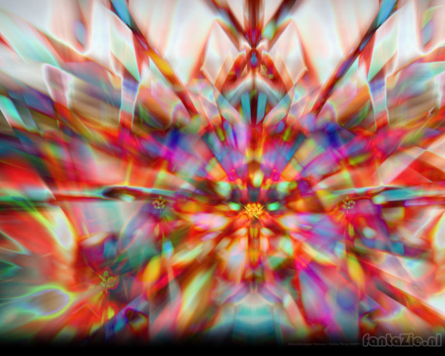 Colorful starburst black border psychedelic free wallpaper - medium preview image
