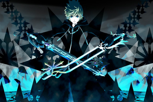 Man holding sword blue background #3 free wallpaper for desktop - medium preview image