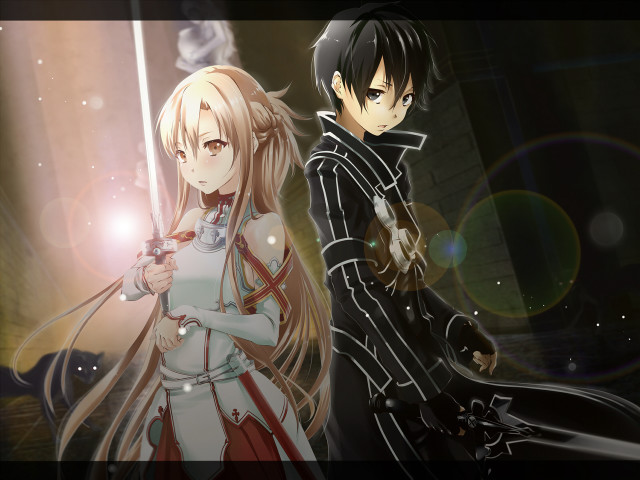 Anime characters dark room sunlight free wallpaper - medium preview image