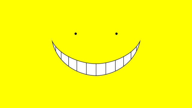 Yellow background smiling face black free wallpaper - medium preview image