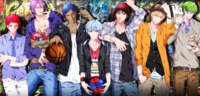 Anime characters basketball graffiti wall free wallpaper - medium preview image