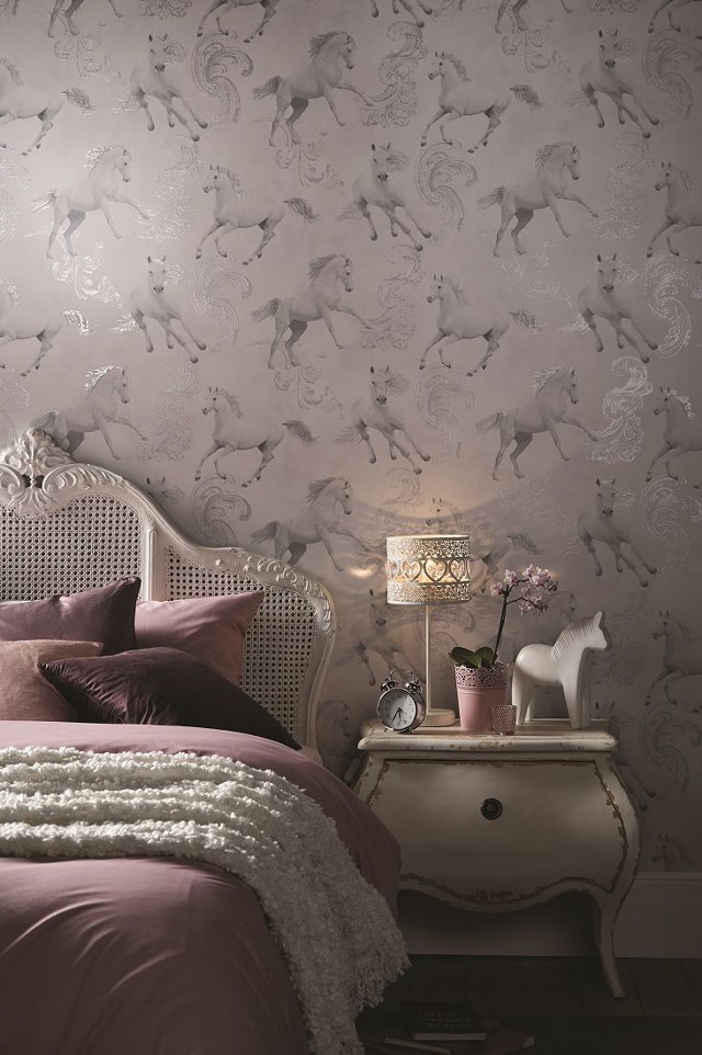 Bedroom horse wallpaper rococo flemish free wallpaper - medium preview image