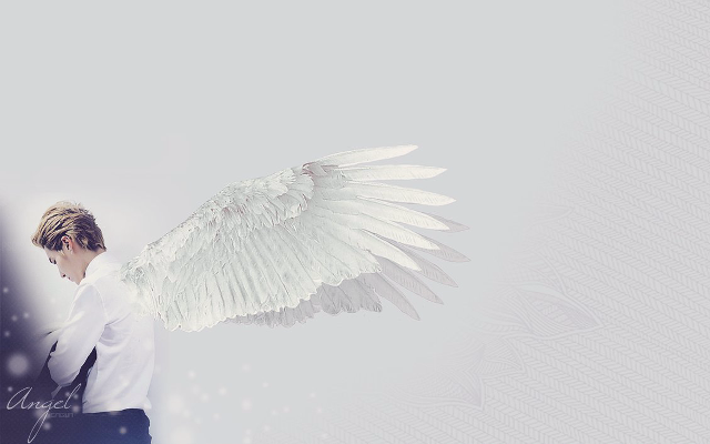 Man white shirt tie wings free wallpaper - medium preview image