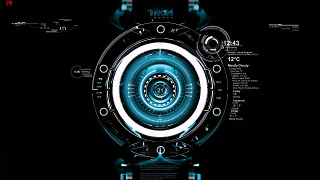 Futuristic clock blue light numbers free wallpaper - medium preview image