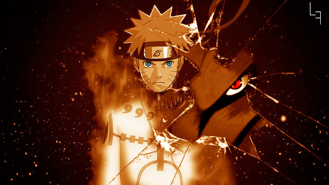 Man black orange outfit fire free wallpaper - medium preview image