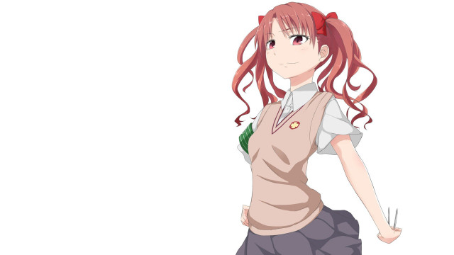Red haired girl knife fork free wallpaper - medium preview image