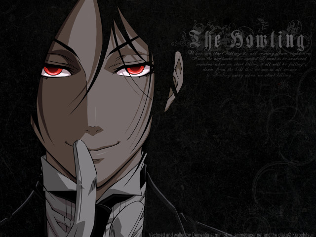Man red eyes black jacket free wallpaper - medium preview image