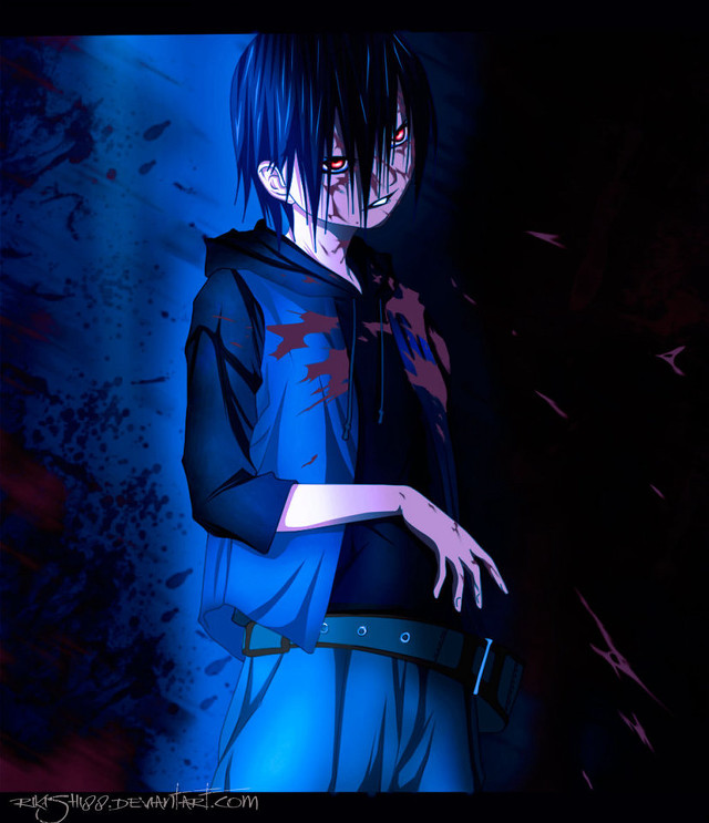 Man knife blue background blood free wallpaper - medium preview image