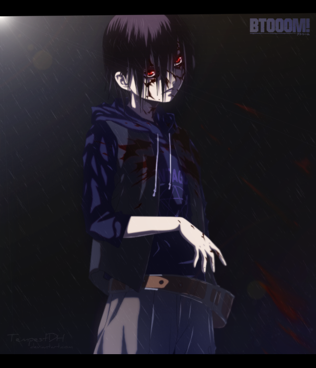 Man blue outfit rain hand free wallpaper - medium preview image