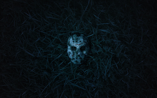 Mask laying grass dark night free wallpaper - medium preview image