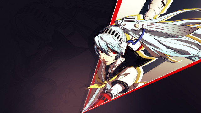Woman sword helmet red triangle free wallpaper - medium preview image