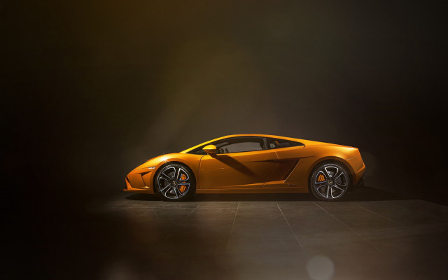 Yellow sports car dark room #22 free wallpaper - medium preview image