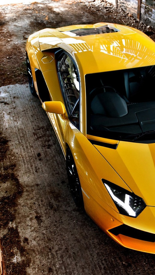 Yellow sports car dirt road #3 free wallpaper - medium preview image