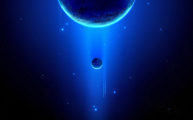 Blue space planet star glow #2 free wallpaper - medium preview image
