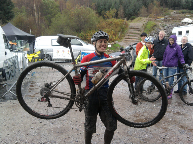 Man bike shoulders muddy area free wallpaper - medium preview image