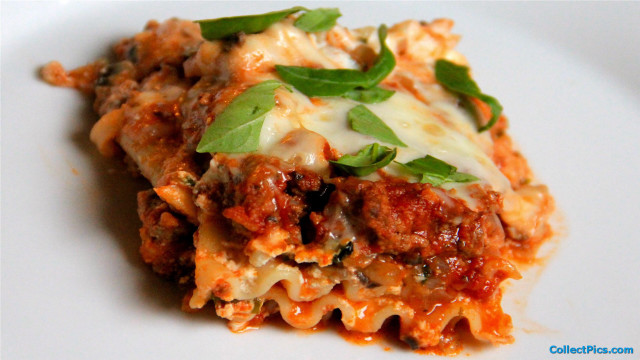Lasagna meat cheese plate garnish free wallpaper - medium preview image