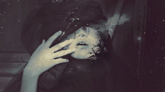 Woman hands face cigarette mouth free wallpaper - medium preview image