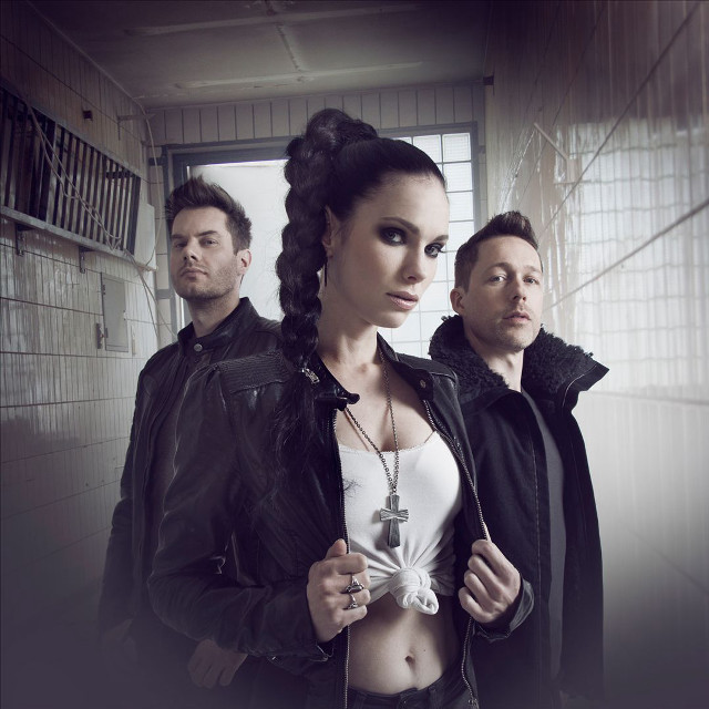 Woman black jacket gothic hallway free wallpaper - medium preview image