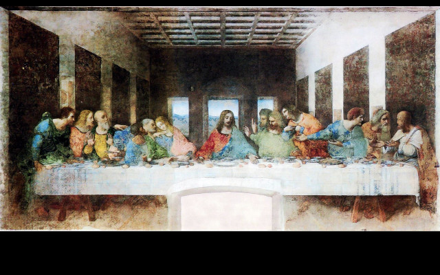 Renaissance group meal ceilingfan cimabue free wallpaper - medium preview image