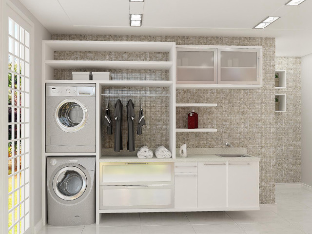 Laundry room washer dryer window free wallpaper - medium preview image