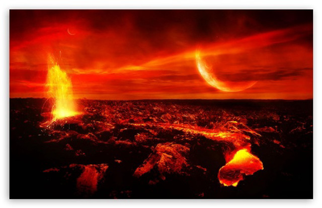 Red sky fire lava bright free wallpaper - medium preview image