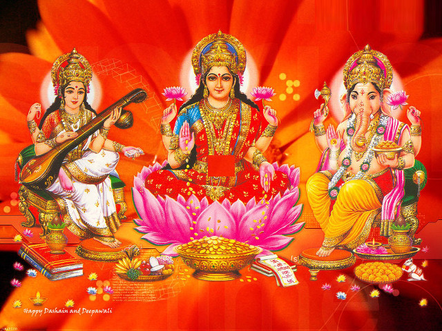Three deities lotus guitar flute free wallpaper - medium preview image