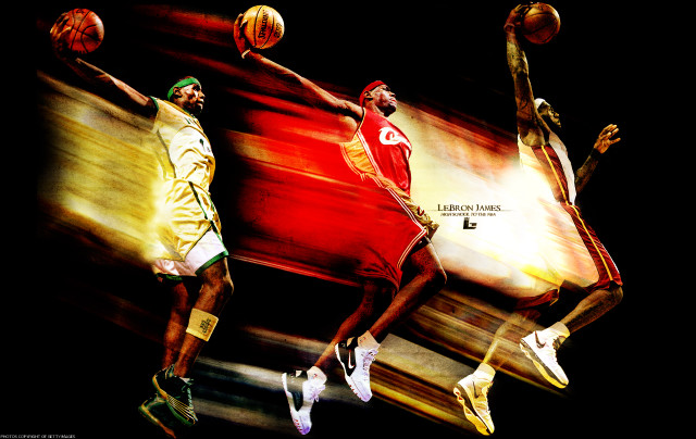 Basketball players painting style action free wallpaper - medium preview image
