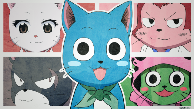 Cat four faces bow tie free wallpaper - medium preview image