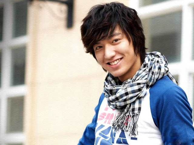 Man blue checkered scarf smile free wallpaper - medium preview image