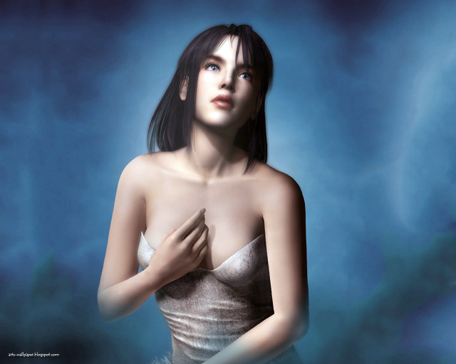 Woman dress blue background blue free wallpaper - medium preview image