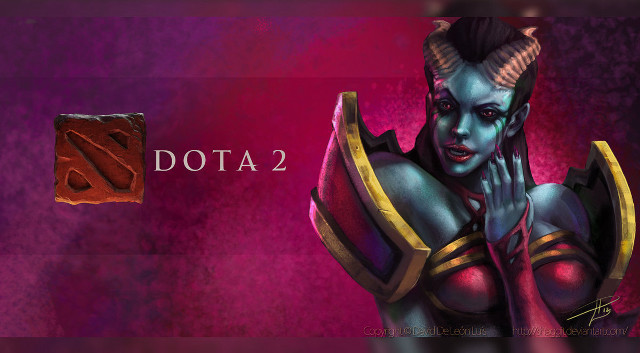Woman horns purple background red free wallpaper - medium preview image