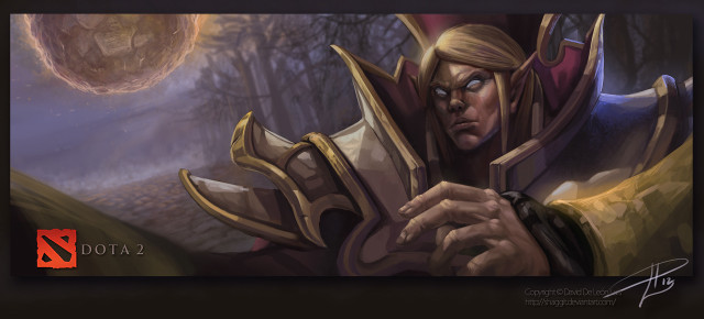 Woman sword shield moon painting free wallpaper - medium preview image