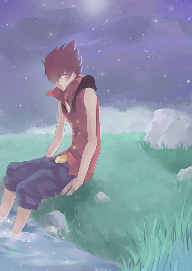 Person sitting rock grass sky free wallpaper - medium preview image
