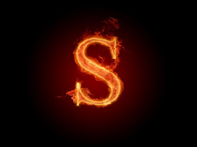 Fire letter s black background #5 free wallpaper - medium preview image