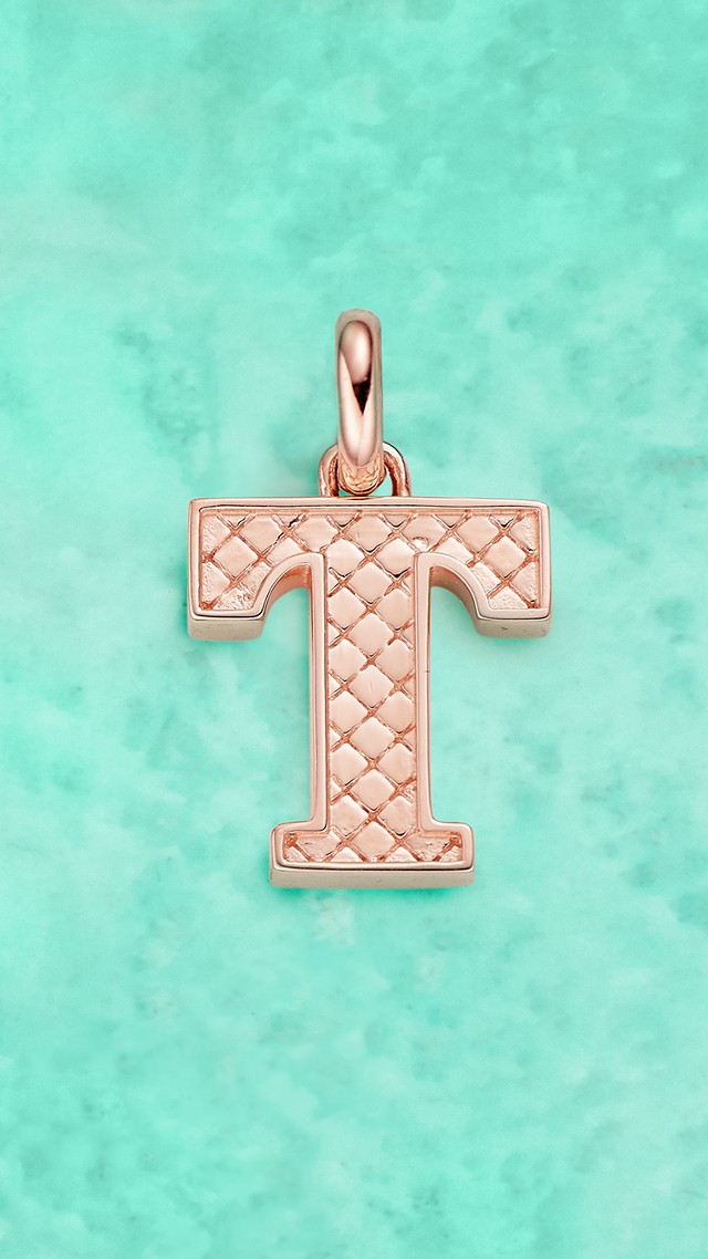 Pink gold charm letter t free wallpaper - medium preview image