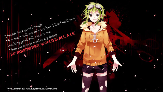 Green hair girl goggles starry free wallpaper - medium preview image