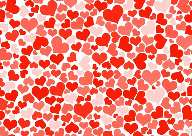 Red white heart pattern background free wallpaper - medium preview image