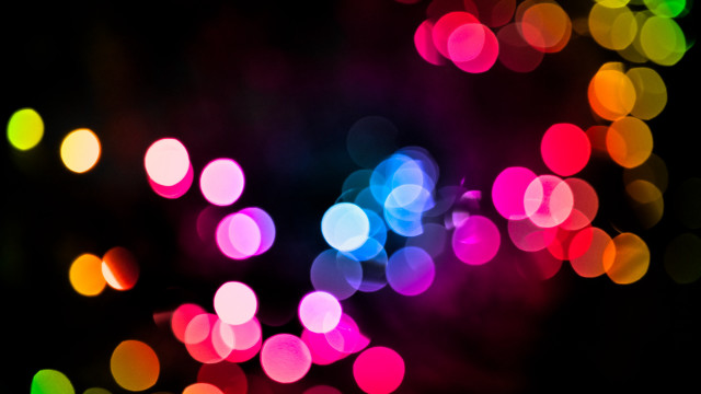 Blurry lights night dark photo free wallpaper - medium preview image