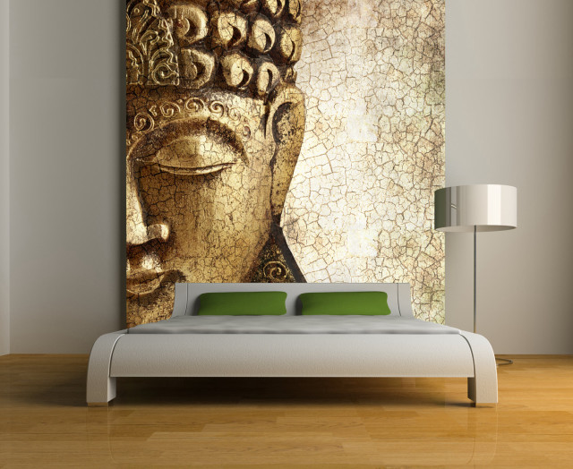 Buddha head bedroom painting bed free wallpaper - medium preview image