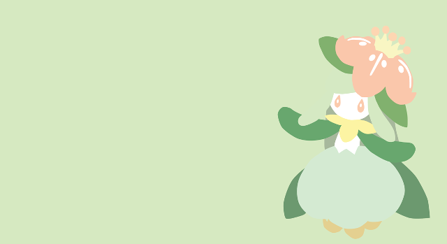 Cartoon penguin flower green background free wallpaper - medium preview image